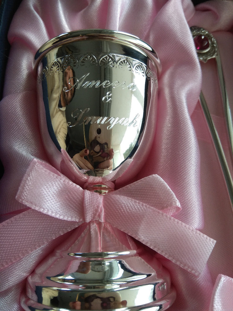 engraved silver egg cup