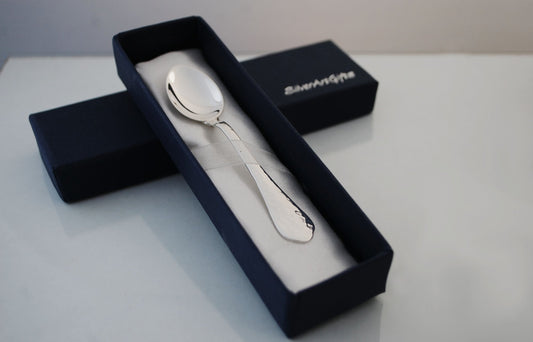 Sterling silver baby spoon .925 mini hammered feeding spoon