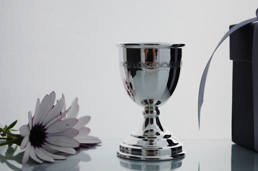 Sterling silver egg cup .925 curved minimal design