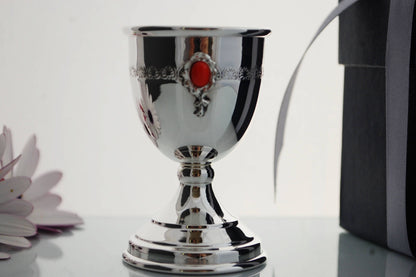 Sterling silver egg cup .925 with oval stone, vintage style