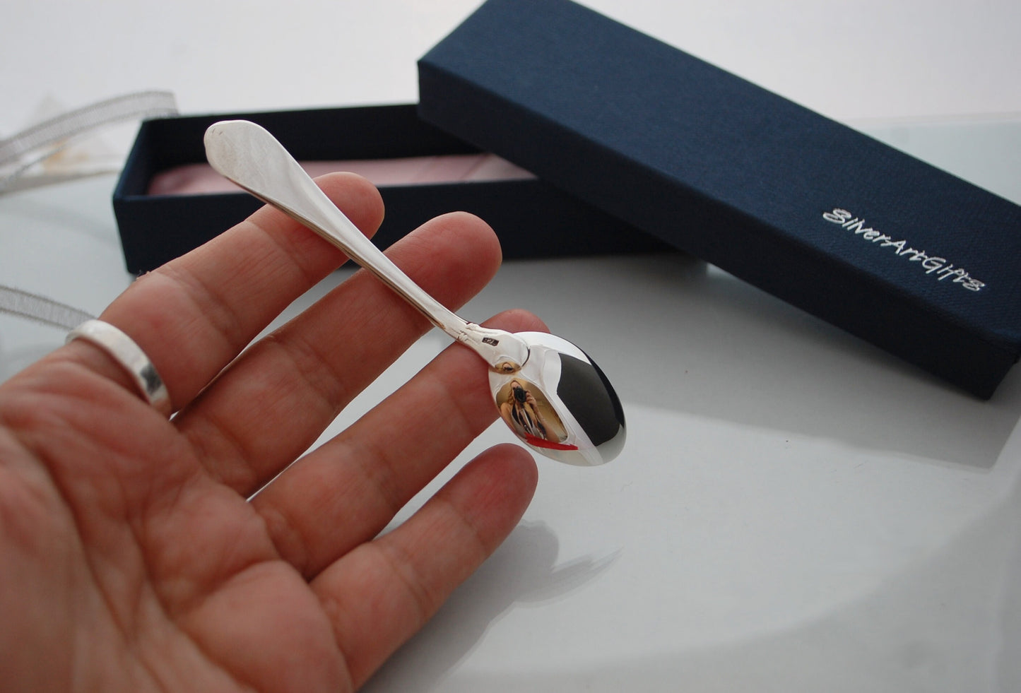 Sterling silver baby spoon .925 minimal modern mini baby feeding spoon