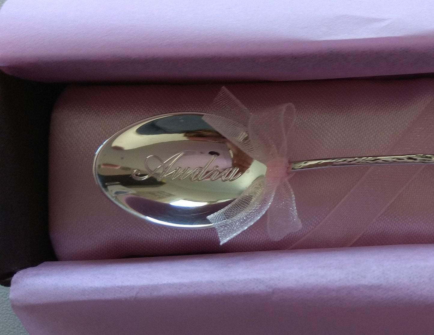 Sterling silver spoon .925 with tiny ROSE on handle