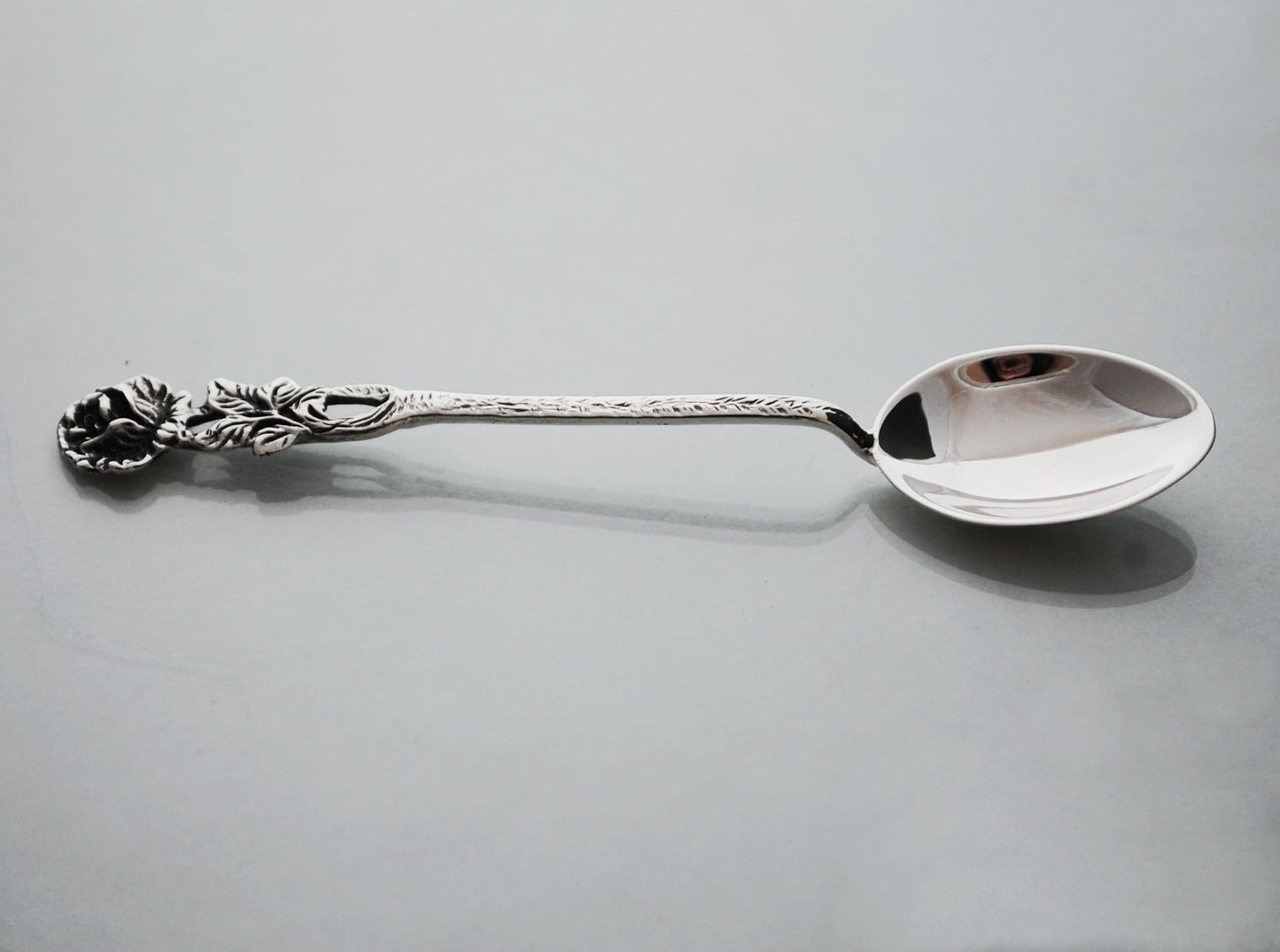 Sterling silver spoon .925 with tiny ROSE on handle