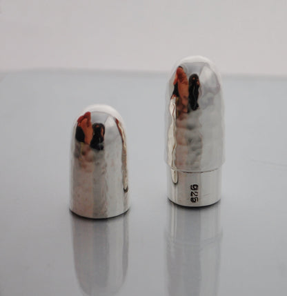 Sterling Silver pill Box MINI HAMMERED Handmade Pill-shaped box