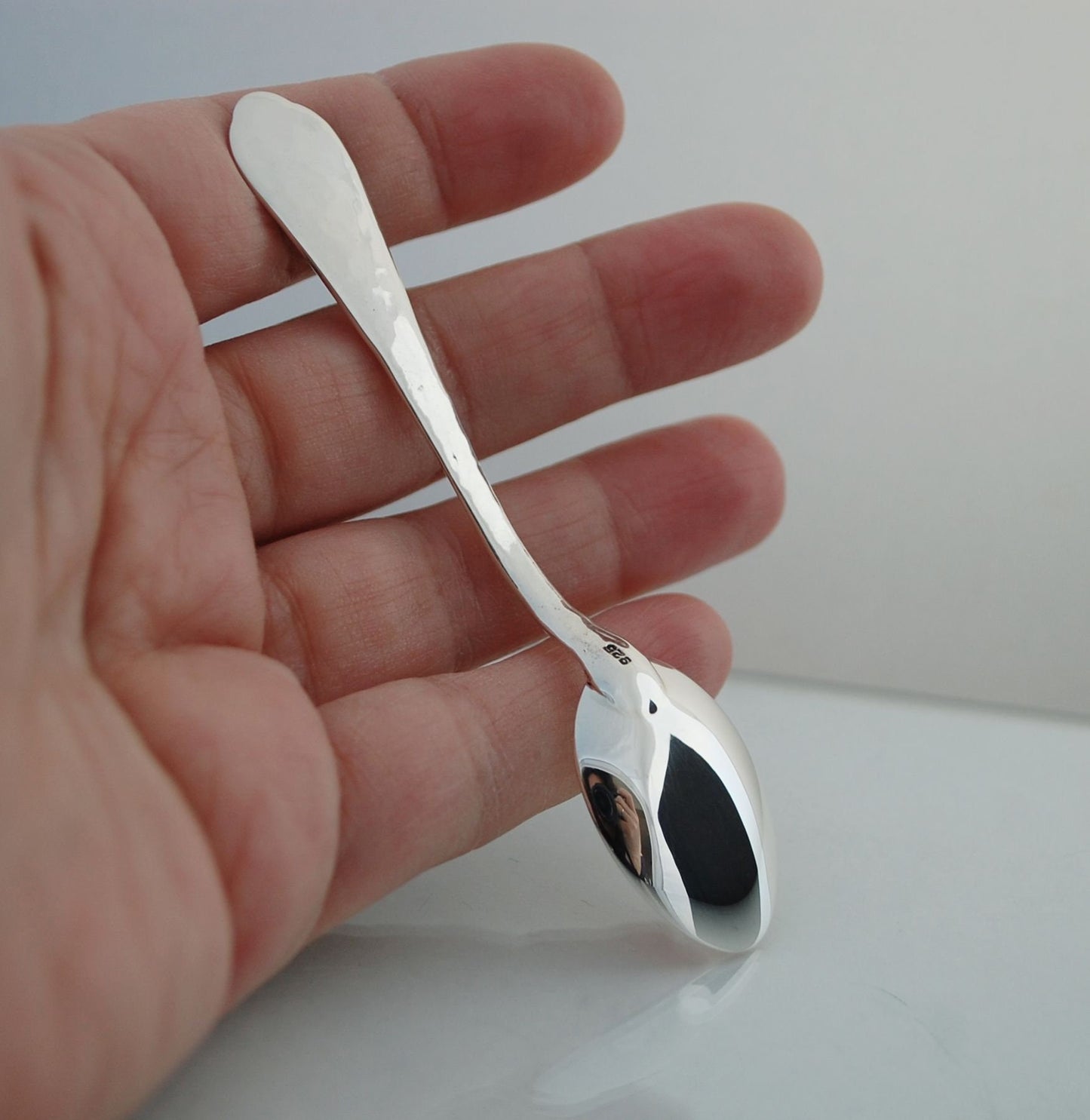 Sterling silver baby spoon .925 mini hammered feeding spoon