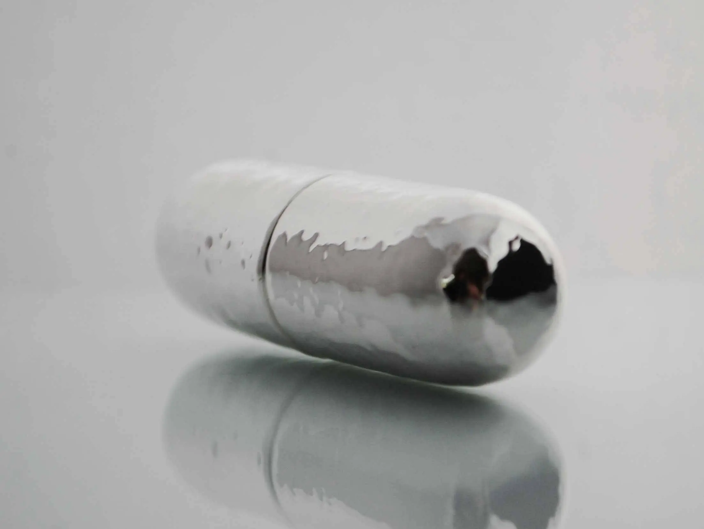 Sterling Silver pill Box HAMMERED Handmade Pill-shaped box